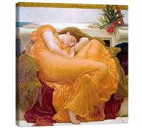 Posterlounge June flamboyante Tableau sur toile de Frederic Leighton 70 x 70 cm Orange Tableaux Décoration murale