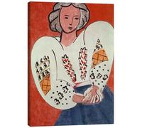 Posterlounge La blouse roumaine, 1940 Tableau sur toile | 30 x 40 cm de Henri Matisse Orange Tableaux Décoration murale