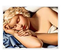Posterlounge La Dormeuse Poster de Tamara de Lempicka 80 x 60 cm Bleu Tableaux Décoration murale