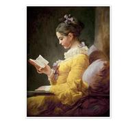 Posterlounge La Liseuse Poster | 50 x 70 cm de Jean-Honoré Fragonard Marron Tableaux Décoration murale