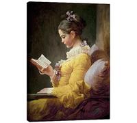 Posterlounge La Liseuse Tableau sur toile | 50 x 70 cm de Jean-Honoré Fragonard Marron Tableaux Décoration murale