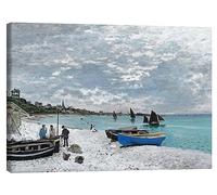 Posterlounge La Plage de Sainte-Adresse Tableau sur toile de Claude Monet 30 x 20 cm Turquoise Tableaux Décoration murale
