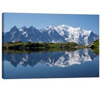 Posterlounge Lac et massif du Mont-Blanc Tableau sur toile 90 x 60 cm Tableaux Décoration murale