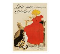 Posterlounge Lait pur stérilisé de la Vingeanne Poster de Théophile-Alexandre Steinlen 50 x 70 cm Beige Tableaux Décoration murale