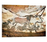 Posterlounge Lascaux cave, Aurochs and horses Tableau en verre acrylique