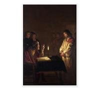 Posterlounge Le Christ devant le Grand Prêtre Poster de Gerard van Honthorst 80 x 120 cm Tableaux Décoration murale