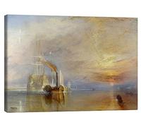 Posterlounge Le Dernier Voyage du Téméraire Tableau sur toile | 70 x 50 cm de Joseph Mallord William Turner Jaune Tableaux Décoration murale
