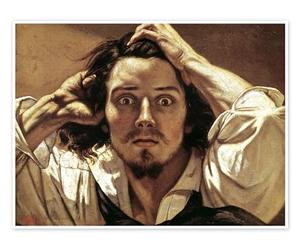 Posterlounge Le Désespéré Poster | 40 x 30 cm de Gustave Courbet Marron Tableaux Décoration murale