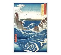 Posterlounge Le tourbillon de Naruto, île d'Awaji Poster | 40 x 60 cm de Utagawa Hiroshige Bleu Tableaux Décoration murale