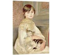 Posterlounge L'enfant au chat Tableau en verre acrylique de Pierre-Auguste Renoir 30 x 40 cm Beige Tableaux Décoration murale