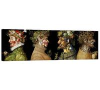 Posterlounge Les Saisons Tableau sur toile de Giuseppe Arcimboldo 90 x 30 cm Noir Tableaux Décoration murale