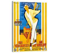 Posterlounge Les Vacances de monsieur Hulot Tableau sur toile 30 x 40 cm Jaune Tableaux Décoration murale