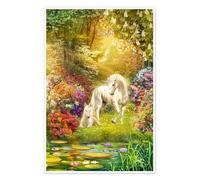 Posterlounge Licornes dans le jardin Poster de Jan Patrik Krasny 60 x 90 cm Vert Tableaux Décoration murale