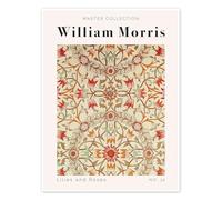 Posterlounge Lilies and Roses No. 32 Poster de William Morris 50 x 70 cm Rouge Tableaux Décoration murale