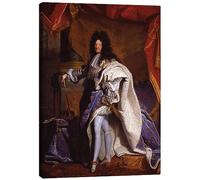 Posterlounge Louis XIV dans ses habits royaux Tableau sur toile de Hyacinthe Rigaud 30 x 40 cm Marron Tableaux Décoration murale