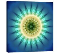 Posterlounge Mandala lumière bleue et fleur de vie Tableau sur toile