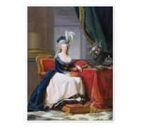 Posterlounge Marie-Antoinette assise, en manteau bleu et robe blanche Poster de Elisabeth Louise Vigee-Lebrun 30 x 40 cm Tableaux Décoration murale