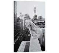 Posterlounge Marilyn Monroe à New York Tableau sur toile | 40 x 60 cm de Celebrity Collection Noir et blanc Tableaux Décoration murale