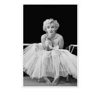 Posterlounge Marilyn Monroe en tutu Poster de Celebrity Collection 70 x 100 cm Noir et blanc Tableaux Décoration murale