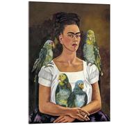 Posterlounge Me and My Parrots, 1941 Tableau en verre acrylique de Frida Kahlo 30 x 40 cm Tableaux Décoration murale