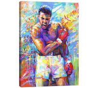 Posterlounge Mohamed Ali Tableau sur toile de Leon Devenice 20 x 30 cm Déco colorée Pop art Décoration murale