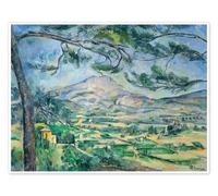 Posterlounge Mont Sainte-Victoire avec grand pin, 1887 Poster | 40 x 30 cm de Paul Cézanne Vert Tableaux Décoration murale