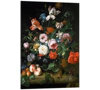 Posterlounge Nature morte avec des fleurs et des fruits Tableau en verre acrylique de Rachel Ruysch 13 x 18 cm Tableaux Décoration murale