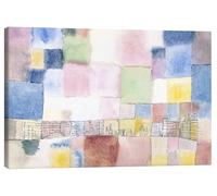 Posterlounge Nouveau quartier Tableau sur toile | 130 x 90 cm de Paul Klee Déco colorée Tableaux Décoration murale