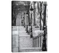 Posterlounge Paris, Montmartre Tableau sur toile de Assaf Frank 60 x 80 cm Noir et blanc Tableaux Décoration murale
