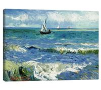 Posterlounge Paysage marin, Les Saintes-Maries-de-la-Mer Tableau sur toile | 40 x 30 cm de Vincent van Gogh Bleu Tableaux Décoration murale