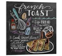 Posterlounge Recette du pain perdu (anglais) Tableau en verre acrylique | 100 x 100 cm de Lily & Val Tableaux Décoration murale