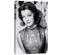 Posterlounge Romy Schneider Tableau sur toile | 80 x 120 cm Noir et blanc Tableaux Décoration murale