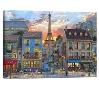 Posterlounge Rues de Paris Tableau sur toile de Dominic Davison 40 x 30 cm Tableaux Décoration murale
