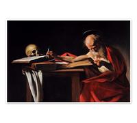 Posterlounge Saint Jérôme écrivant Poster de Michelangelo Merisi (Caravaggio) 60 x 40 cm Tableaux Décoration murale