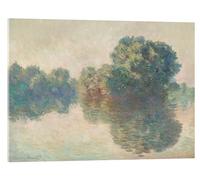 Posterlounge The Seine At Giverny Tableau en verre acrylique de Claude Monet 80 x 60 cm Beige Tableaux Décoration murale