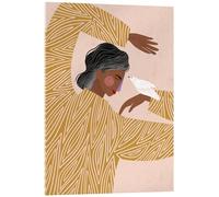 Posterlounge The Woman With a Bird Tableau en verre acrylique de Bea Müller 30 x 40 cm Beige Tableaux Décoration murale