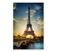 Posterlounge Tour Eiffel, pont d’Iéna et la Seine à Paris Poster