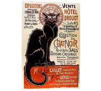 Posterlounge Tournée du Chat noir, 1896 Tableau en verre acrylique de Théophile-Alexandre Steinlen 13 x 18 cm Beige Tableaux Décoration murale