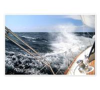 Posterlounge Un voilier dans la tempête I Poster de Jan Schuler 60 x 40 cm Tableaux Décoration murale