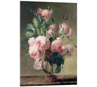 Posterlounge Vase fleuri Tableau en verre acrylique de Pierre Joseph Redouté 13 x 18 cm Vert Tableaux Décoration murale