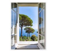 Posterlounge View of the garden, Capri, Italy Poster de Jan Christopher Becke 60 x 80 cm Bleu Tableaux Décoration murale