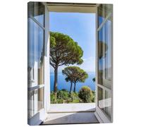 Posterlounge View of the garden, Capri, Italy Tableau sur toile de Jan Christopher Becke 30 x 40 cm Bleu Tableaux Décoration murale