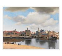 Posterlounge Vue de Delft Poster de Jan Vermeer 70 x 50 cm Tableaux Décoration murale