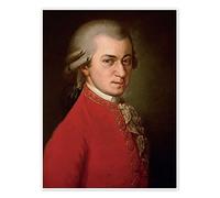 Posterlounge Wolfgang Amadeus Mozart, 1819 Poster de Barbara Krafft 30 x 40 cm Rouge Tableaux Décoration murale