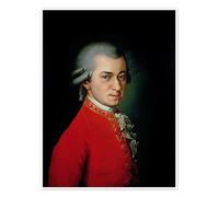 Posterlounge Wolfgang Amadeus Mozart Poster de Barbara Krafft 30 x 40 cm Rouge Tableaux Décoration murale