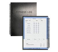 PosterMate - FitMate Fitness Journal, journal d'entraînement en spirale de 160 pages avec définition d'objectifs, suivi des progrès, mesures corporelles, calendrier, 8" x 6" (20 x 15 cm)