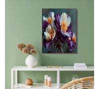 Posters Art Mural, Tableau Décoration Murale Photographie De Pivoines D'Iris Et De Fleurs, Affiches Murale Esthétique Violet pour Chambre Salon Salle de Bain, 30x40cm Sans Cadre