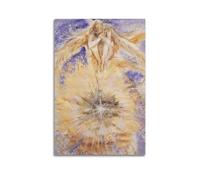 Posters de famille modernes sur toile, décoration d'intérieur, affiches catholiques Ange dans une pose douloureuse ou réfléchissante au-dessus d'une explosion radieuse comme image imprimée - Œuvre