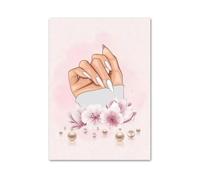 Posters Et Arts Décoratifs Peinture Sur Toile Avec Fleurs Roses, Vernis À Ongles, Affiche De Mode Pour Filles, Art Mural Nordique, Images Abstraites Pour Décoration De Salon(Ré,40x60cm)