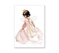 Posters Et Arts Décoratifs Peinture Sur Toile Représentant Un Château, Une Couronne, Un Carrosse, Une Princesse, Sans Cadre, Dessin Animé, Décoration Pour Chambre D'enfant(C,30x40cm)